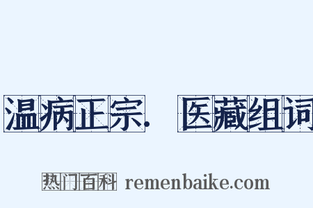 温病正宗.医藏组词是什么意思的图片